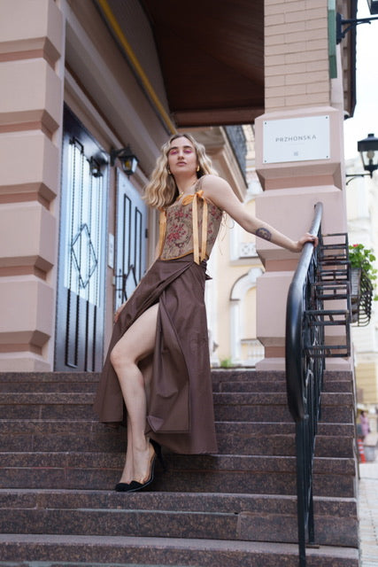 Double side renaissance corset top with bones