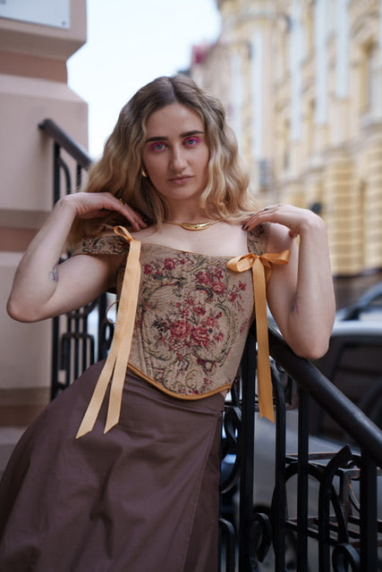 Double side renaissance corset top with bones