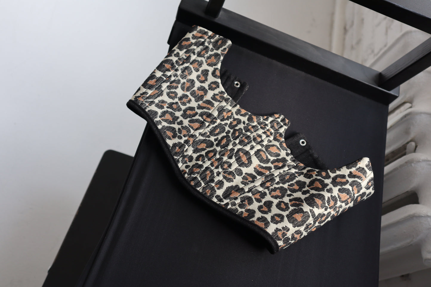 Double side denim underbust corset with bones