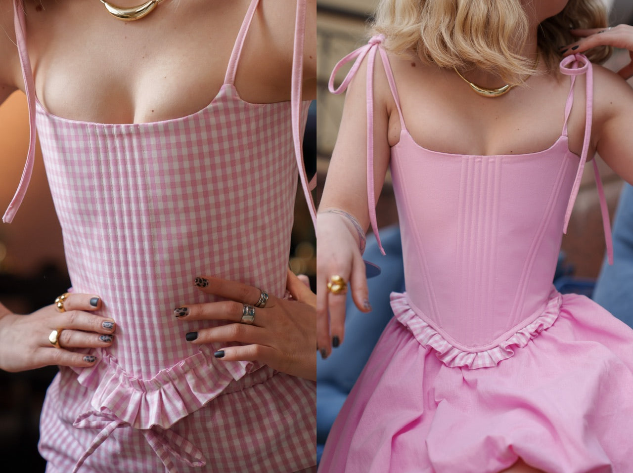 Reversible Summer Corset Top – Cotton & Denim