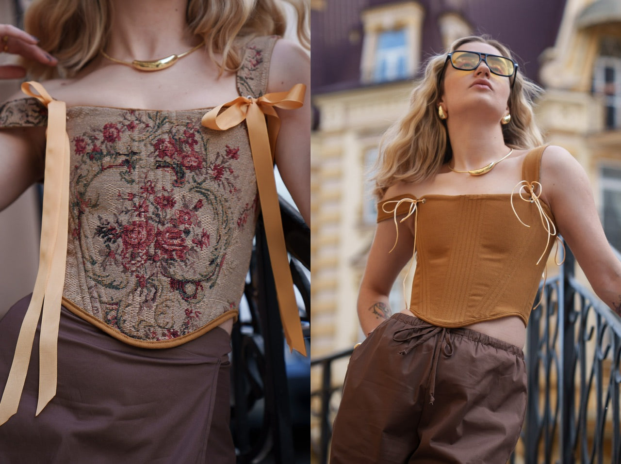 Double side renaissance corset top with bones