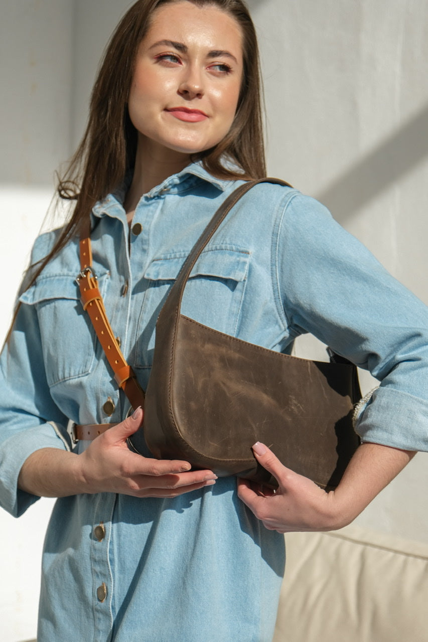 Shoulder leather bag