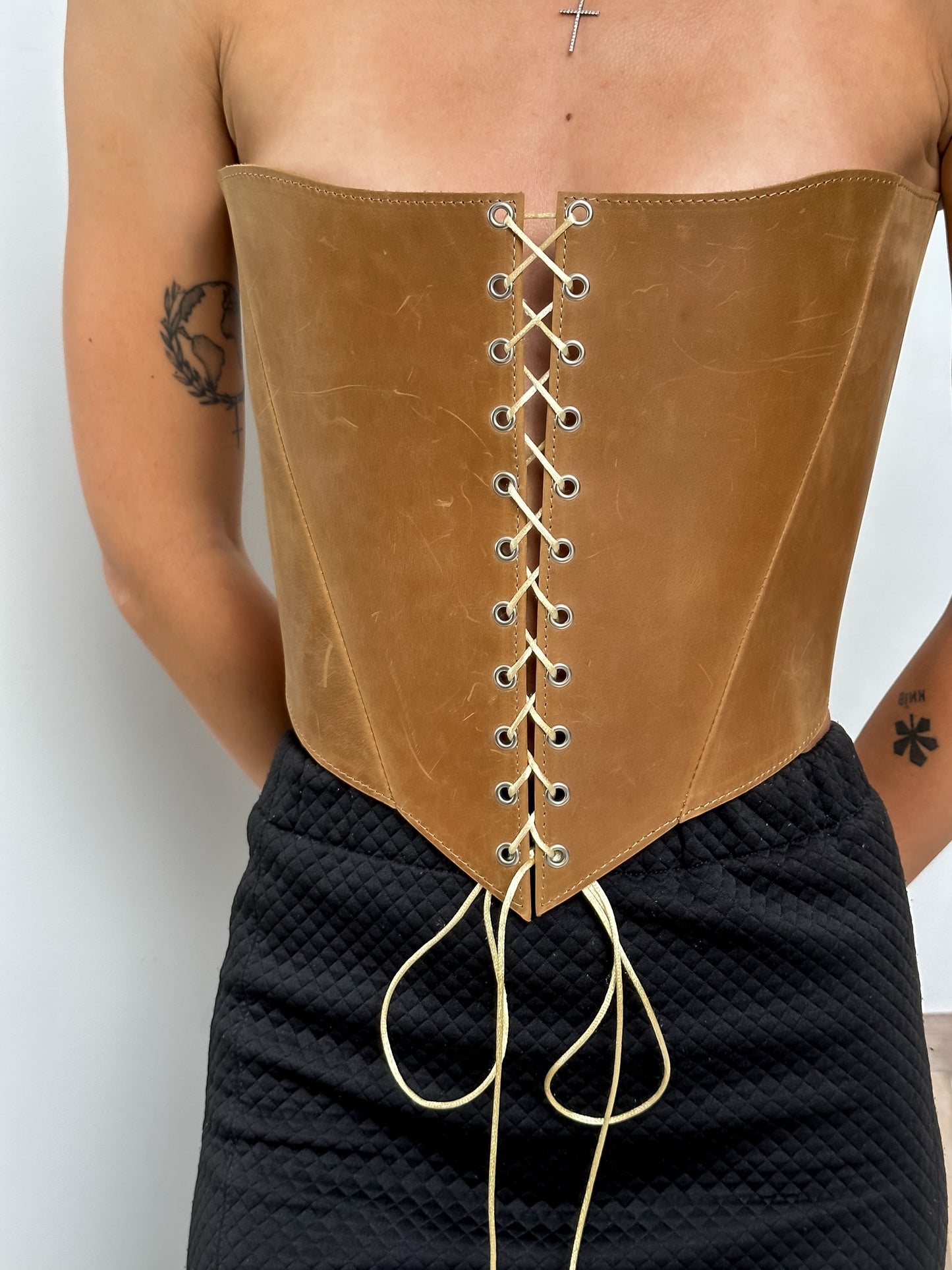 Leather corset top