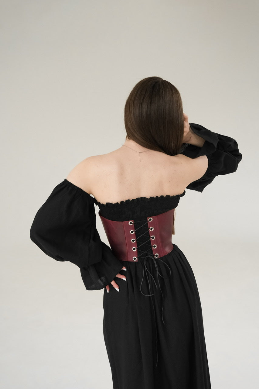 Corset Belt Plus Size Leather Underbust Corset Belt, Renaissance
