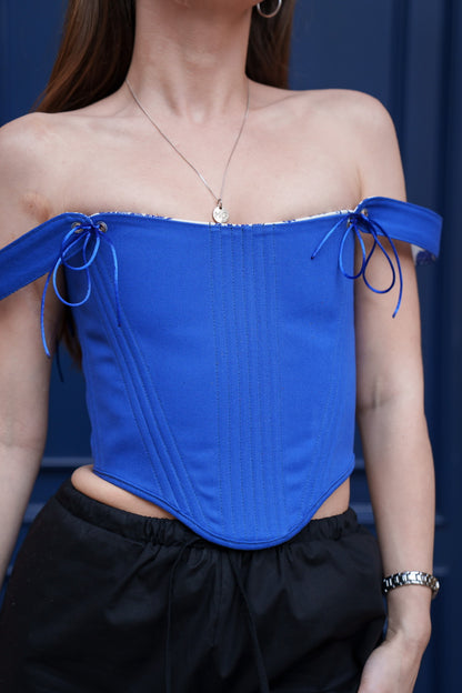Reversible Corset Top – Boned Denim & Cotton Bodice