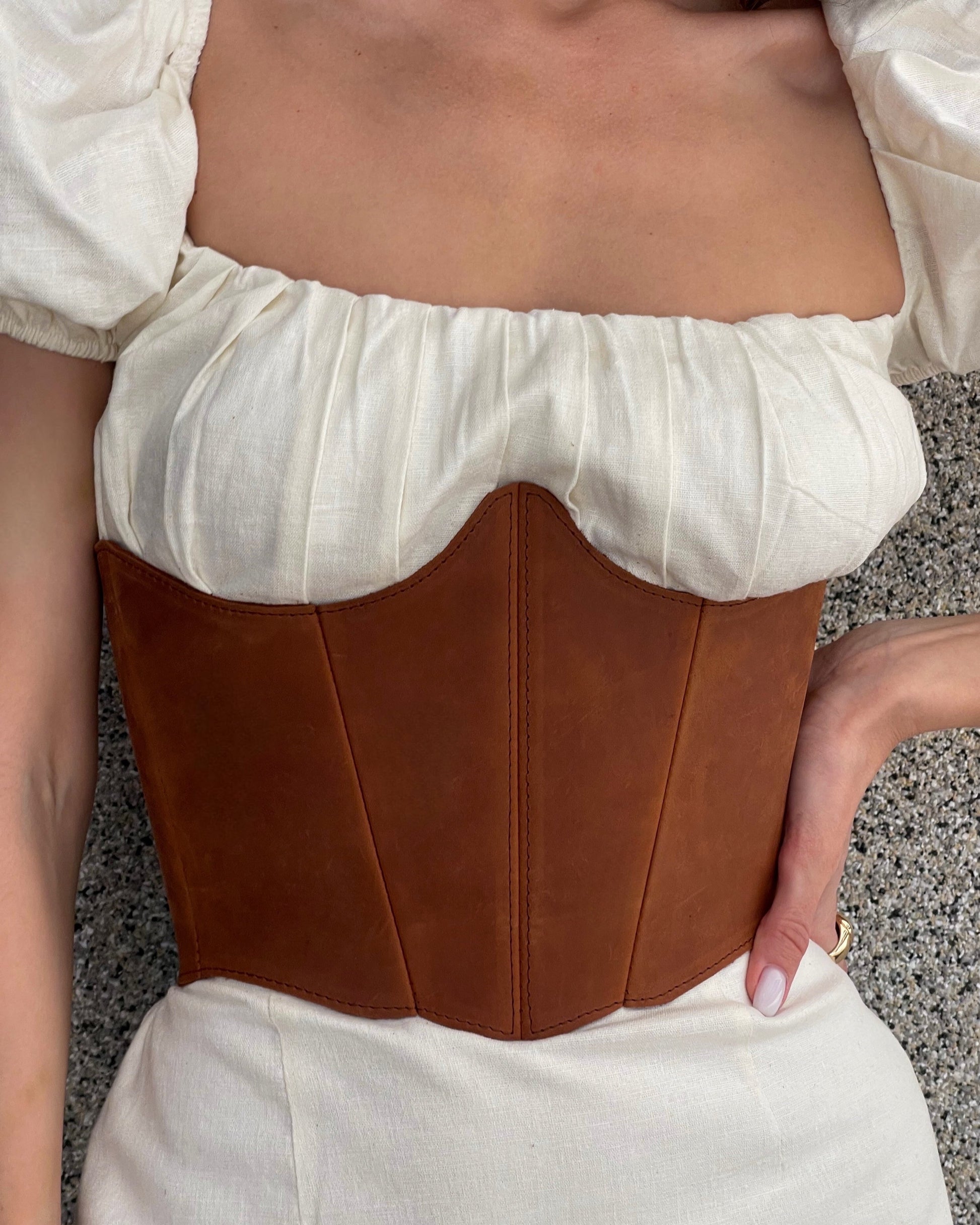 Leather underbust corset belt, renaissance plus size corset