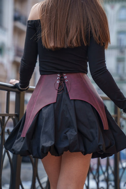 Leather Waist Peplum Belt – Garter Belt Style