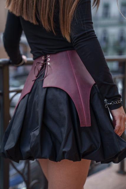 Leather Waist Peplum Belt – Garter Belt Style