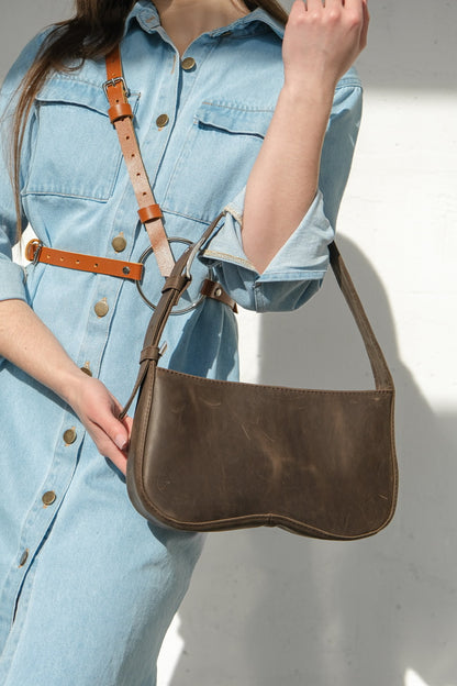 Shoulder leather bag