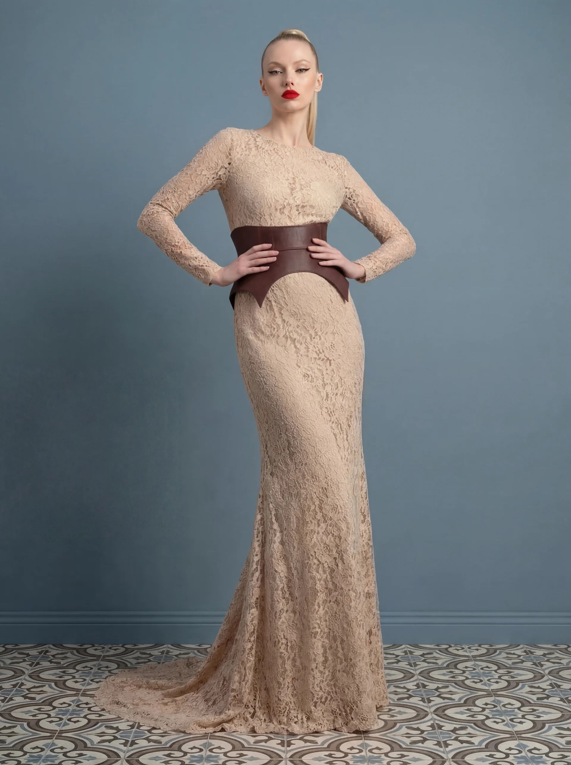 burgundy leather basque belt cutout peplum waist belt structured waist belt sculpted leather belt statement outfit styling elegant fashion waist belt