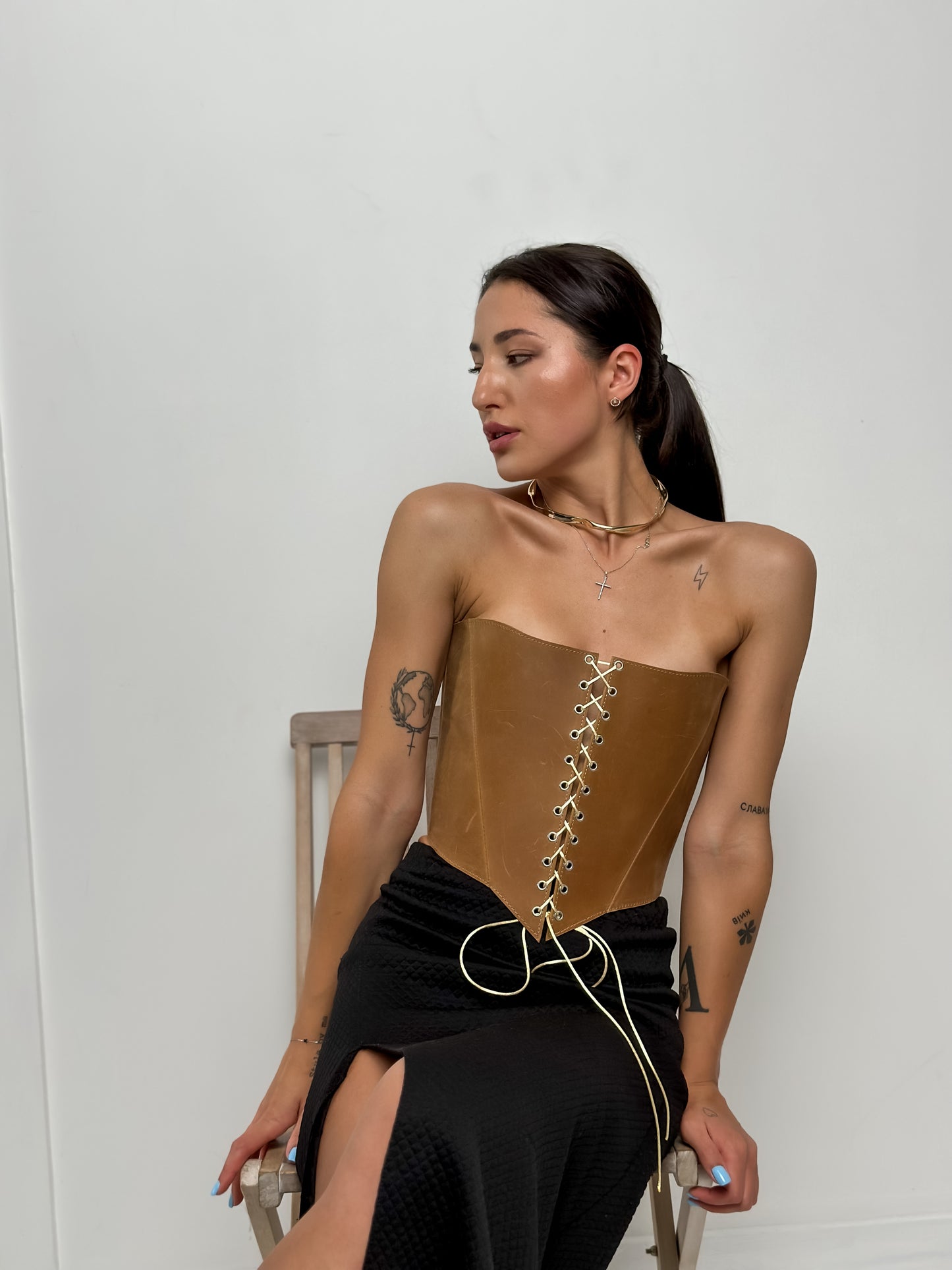 Leather corset top