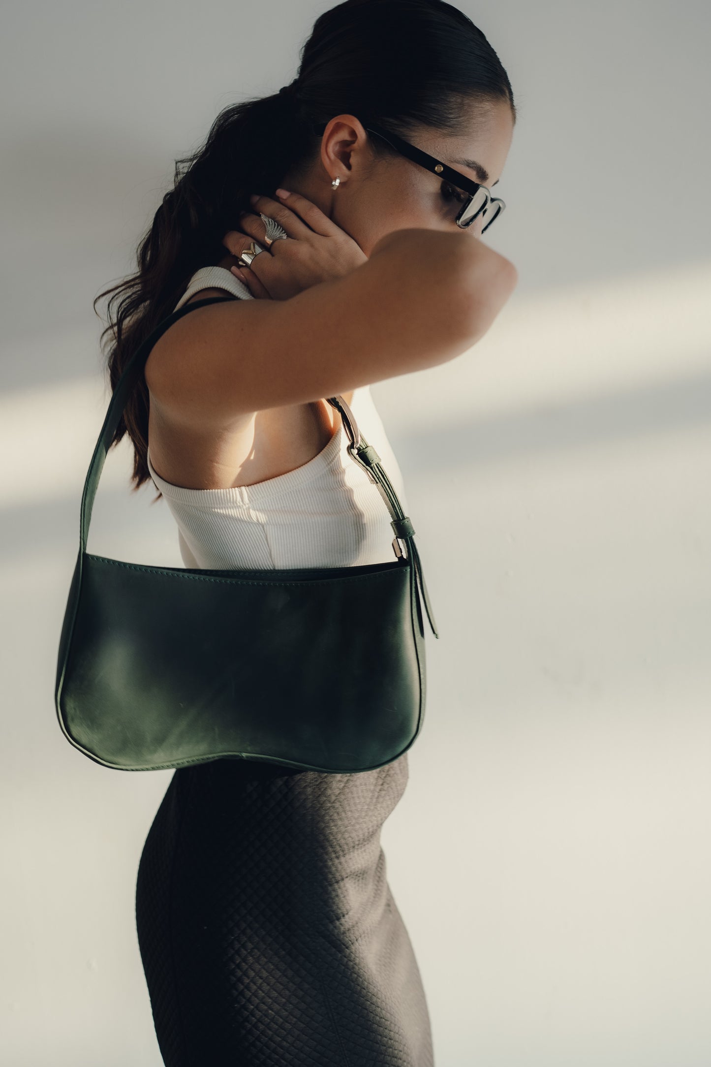 Shoulder leather bag