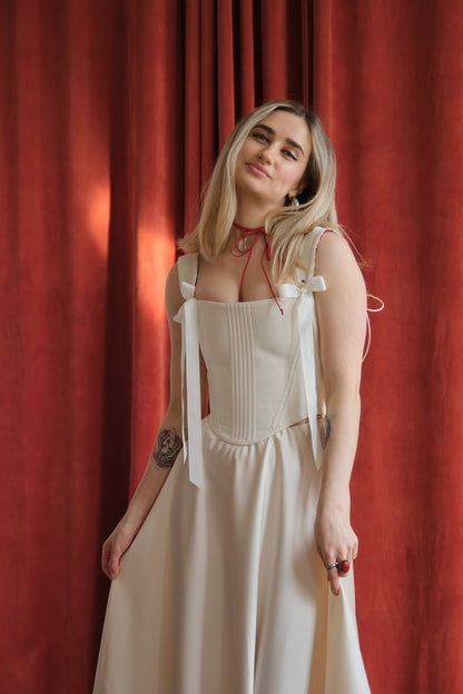 Reversible Pink Flowers Renaissance Corset – Boned Jacquard Top