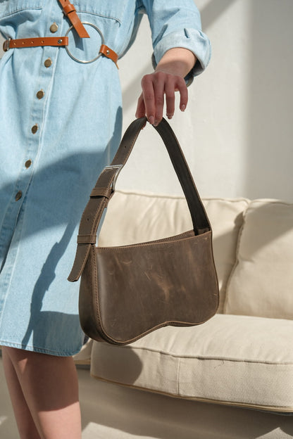 Shoulder leather bag