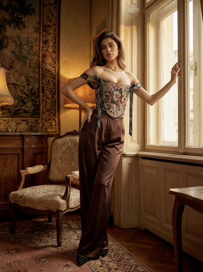 custom made reversible corset top for women floral fabric