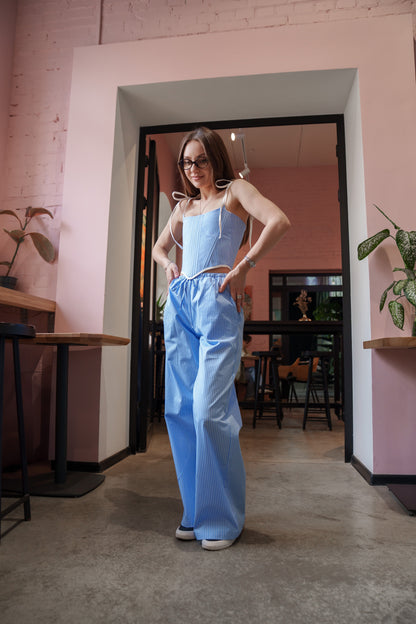Reversible Summer Corset Top – Cotton & Denim
