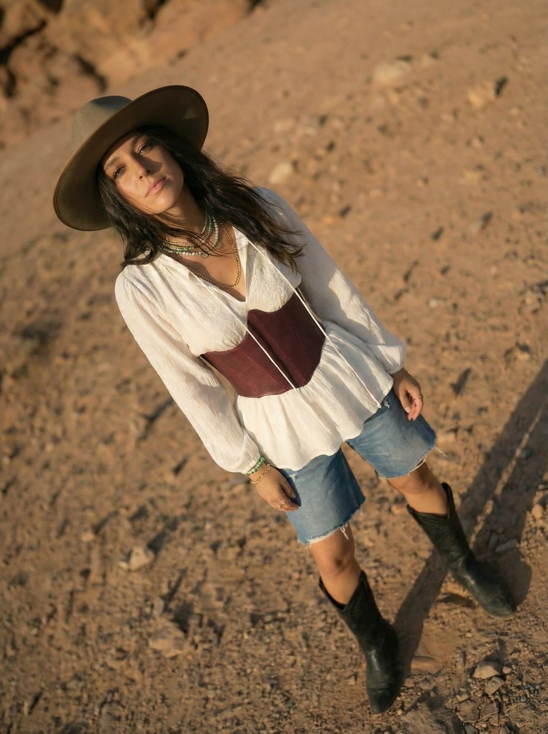 underbust leather corset, structured waist shaping corset belt, boned leather waist cincher, brown leather corset top, handmade fashion corset, sculpted silhouette, minimalist structured bodice