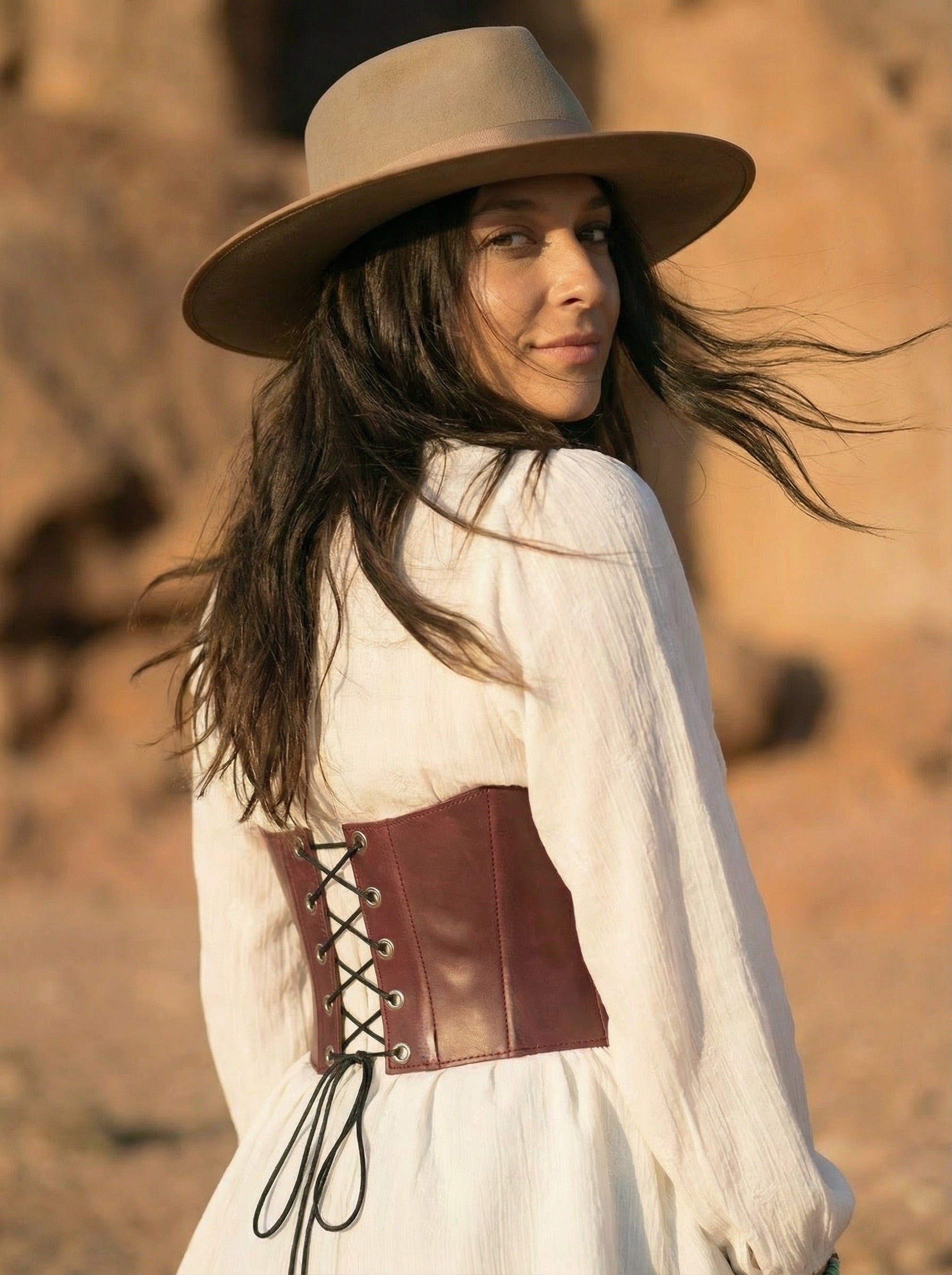 underbust leather corset, structured waist shaping corset belt, boned leather waist cincher, brown leather corset top, handmade fashion corset, sculpted silhouette, minimalist structured bodice