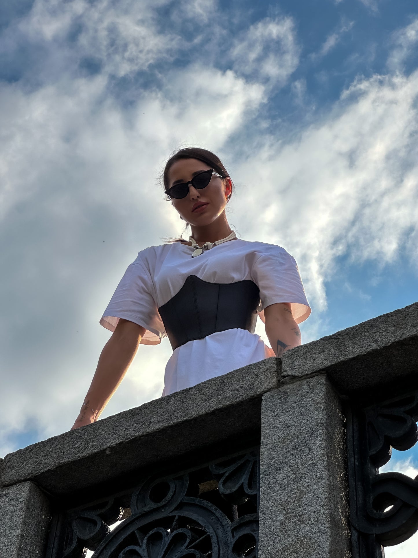 Black Leather Underbust Corset – Festival waist belt outfit