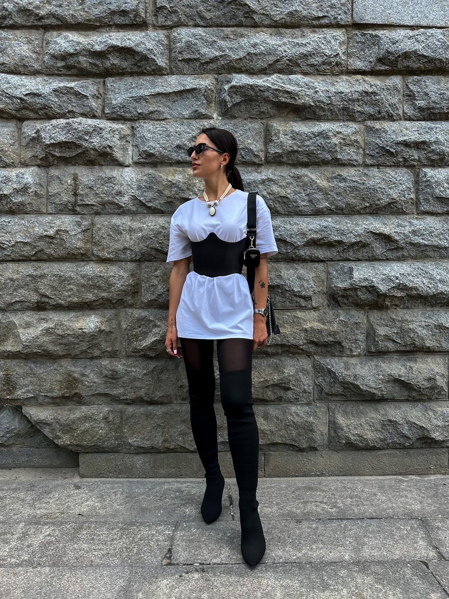 Black Leather Underbust Corset – Festival waist belt outfit