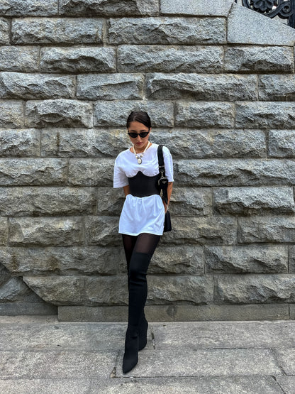 Black Leather Underbust Corset – Festival waist belt outfit