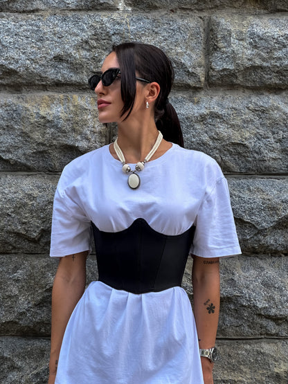 Black Leather Underbust Corset – Festival waist belt outfit