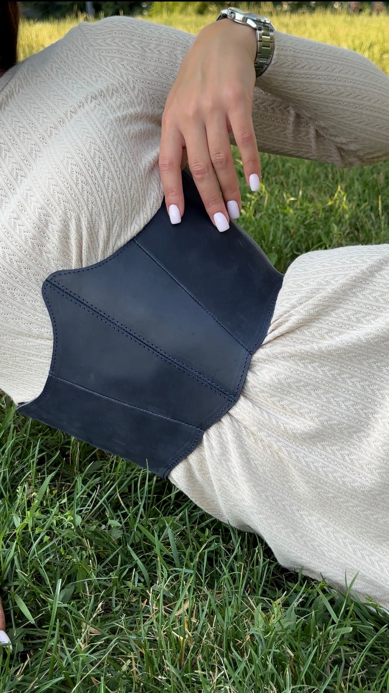 Blue Leather Underbust Corset – Renaissance  waist belt