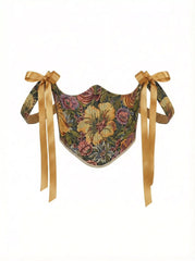 Khaki Flowers Underbust Corset – Structured Lace Up with Straps