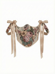 Pink Flowers Underbust Corset – Structured Lace Up Bodice
