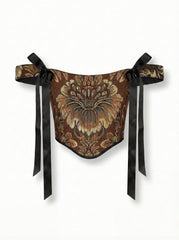 Brown Gold Baroque Corset Top – Structured Regal Bodice