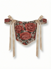 Reversible Red Flowers Renaissance Corset – Boned Jacquard Top