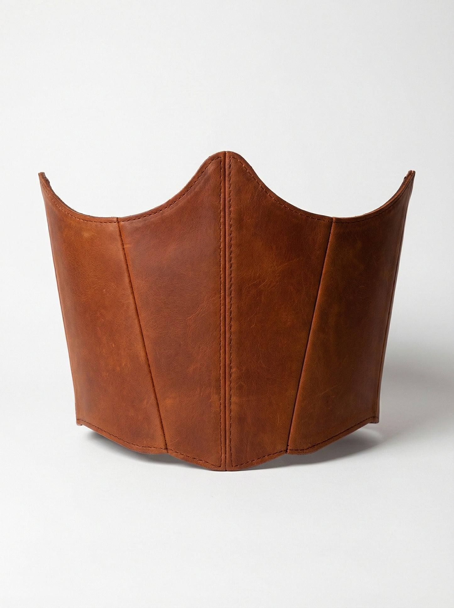 Cognac Underbust Leather Corset – Structured Waist Shaping Belt