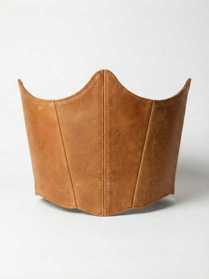 Beige Leather Underbust Corset – Festival waist belt outfit