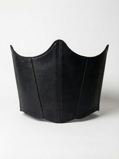 Black Leather Underbust Corset – Festival waist belt outfit