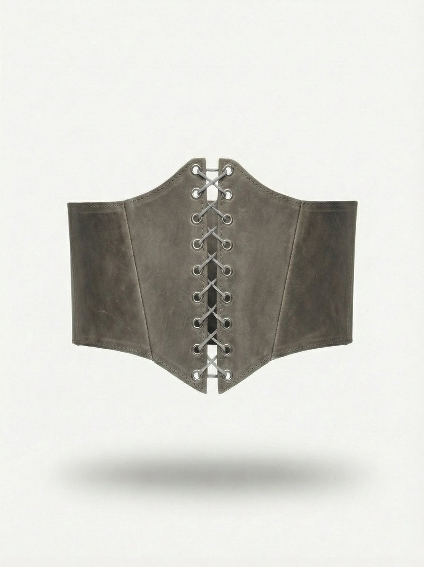 Gray Leather underbust corset belt, Renaissance outfit