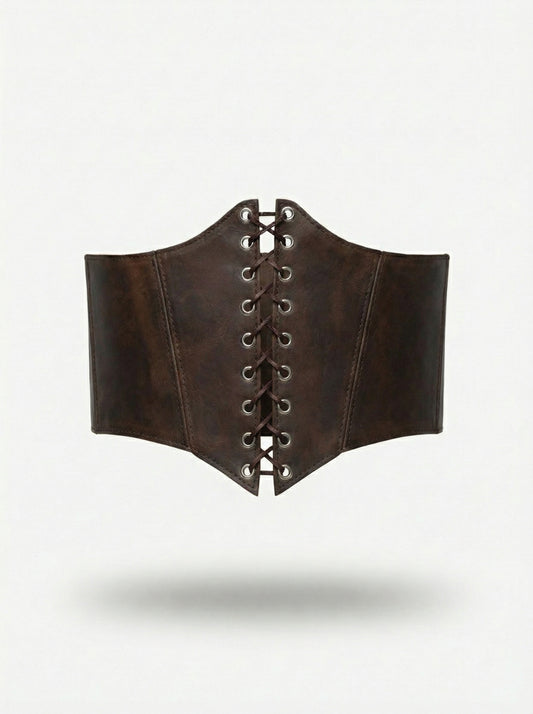 Brown Leather underbust corset belt, Renaissance outfit