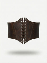 Brown Leather underbust corset belt, Renaissance outfit
