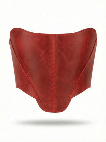 Червоний корсет над грудьми – Топ у стилі Ренесанс