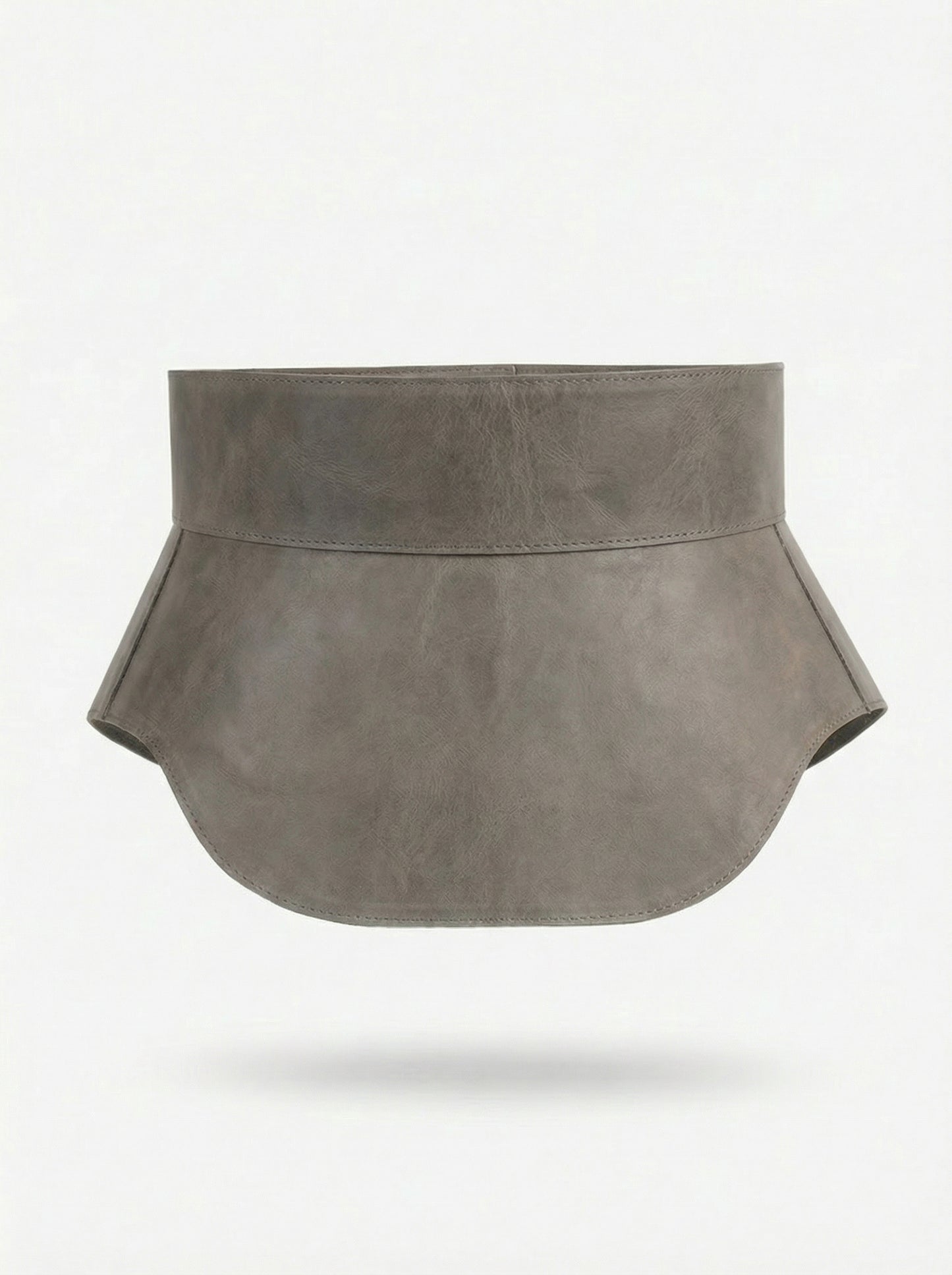 Gray Leather Peplum Waist Belt – Architectural Basque Corset