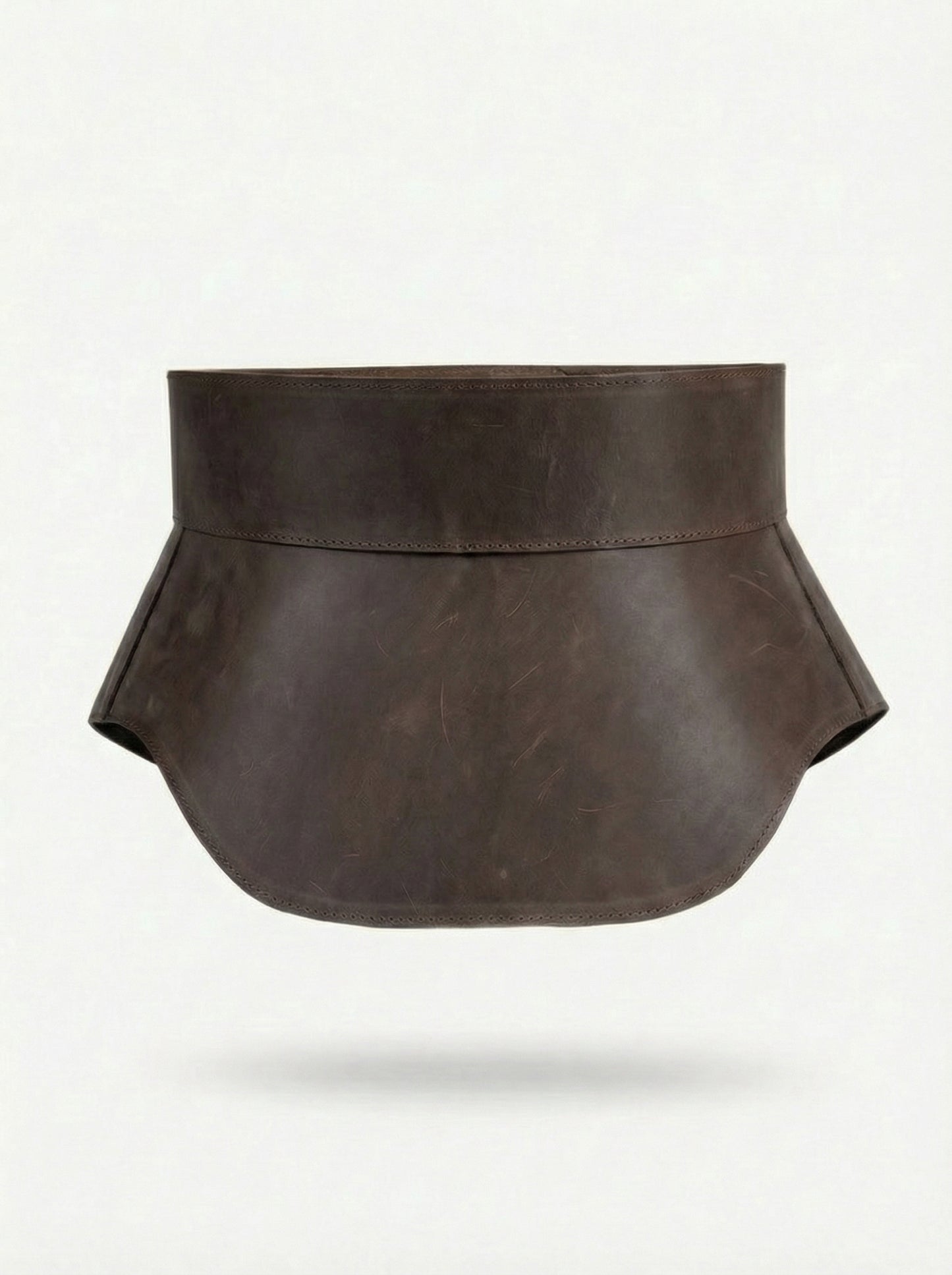 Brown Leather Peplum Waist Belt – Architectural Basque Corset