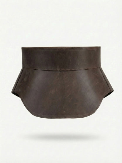 Brown Leather Peplum Waist Belt – Architectural Basque Corset