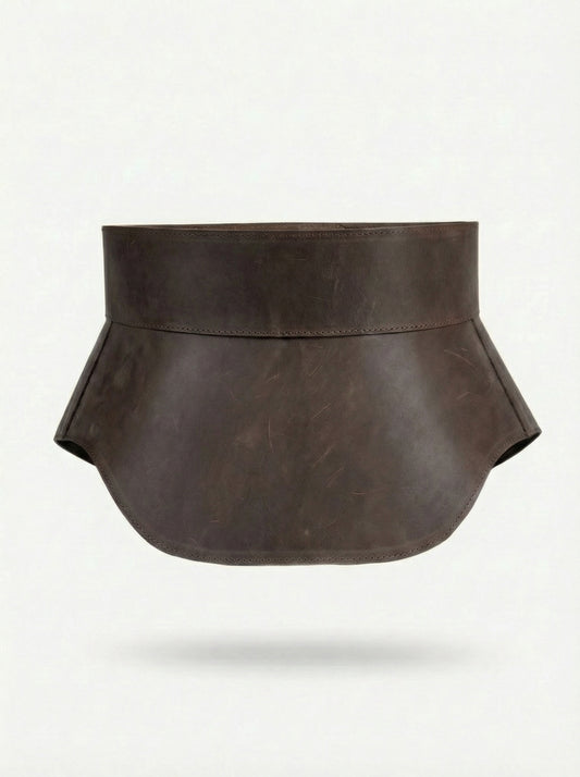 Brown Leather Peplum Waist Belt – Architectural Basque Corset