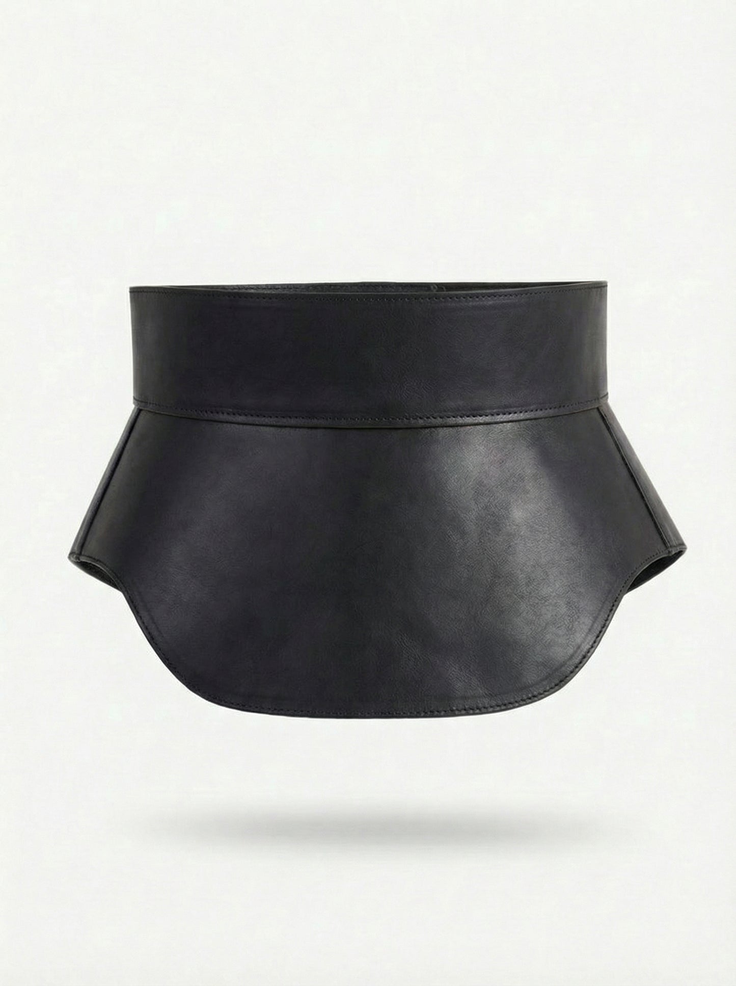 Black Leather Peplum Waist Belt – Architectural Basque Corset