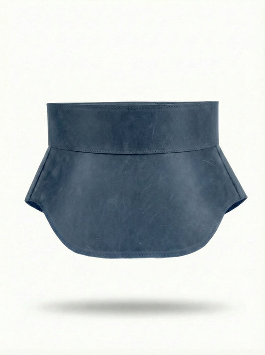 Blue Leather Peplum Waist Belt – Architectural Basque Corset