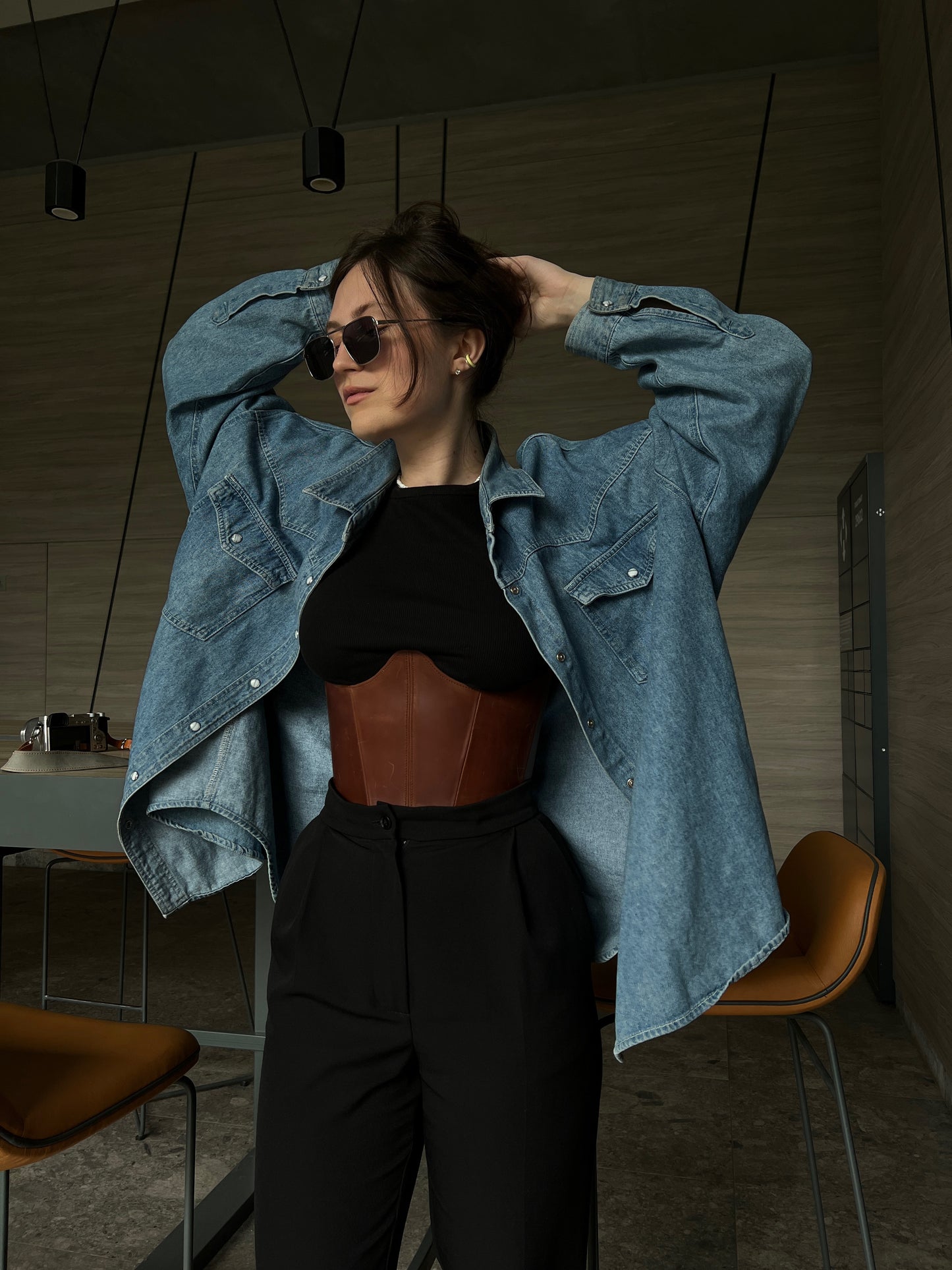 Cognac Underbust Leather Corset – Structured Waist Shaping Belt