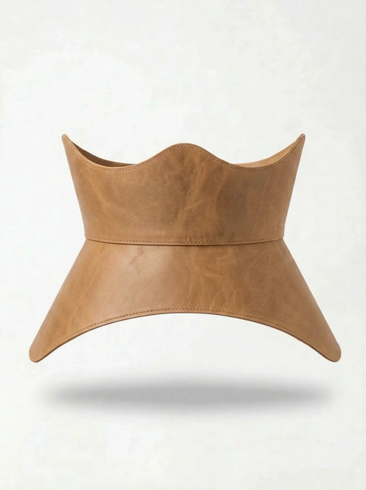 beige leather peplum corset belt structured waist cincher neutral corset belt basque style waist belt renaissance corset outfit soft feminine outfit beige waist belt minimal outfit styling corset outfit idea