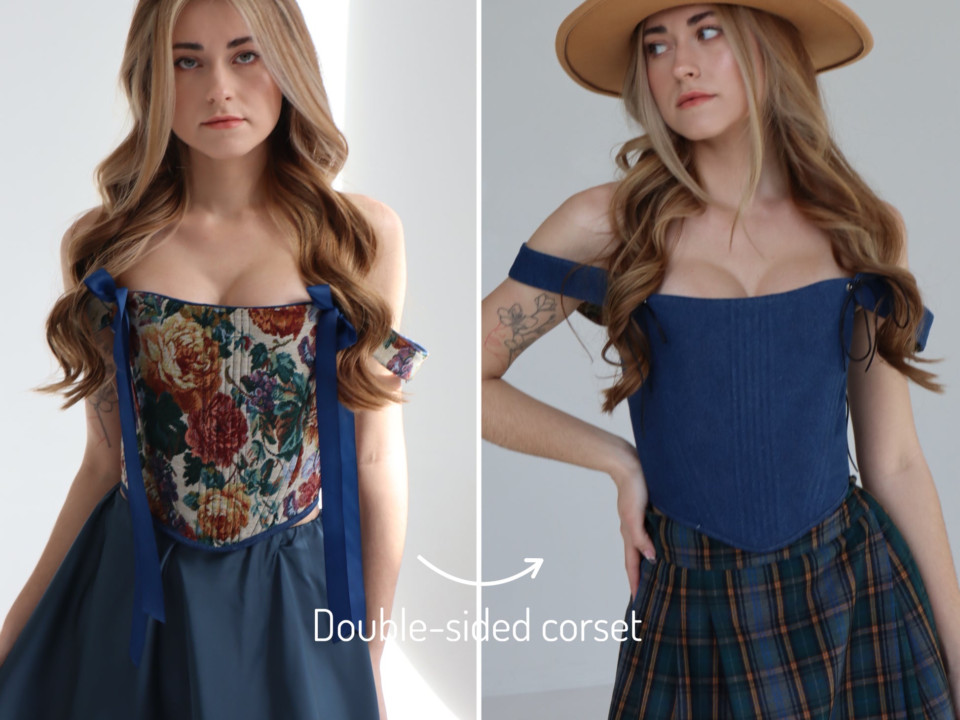 Renaissance corset top, reversible floral jacquard tapestry, boned bodice, off shoulder design, lace up back, structured waist shaping corset, ribbon strap detail, custom size handmade corset, renaissance fair outfit, festival look, gothic romantic evening styling, photoshoot or wedding corset