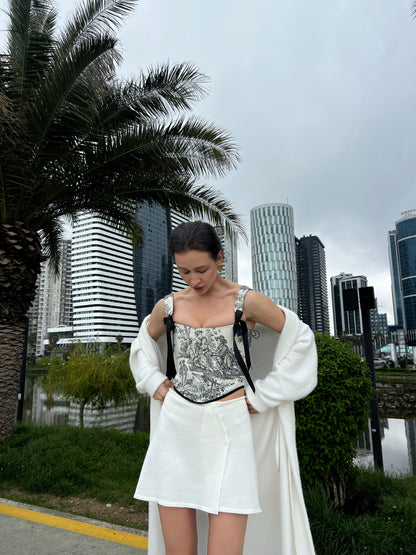 Reversible Renaissance  Corset Top – Boned Denim & Cotton Bodice