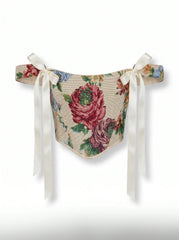 Floral Jacquard Reversible Corset Top – Beige Denim Bodice