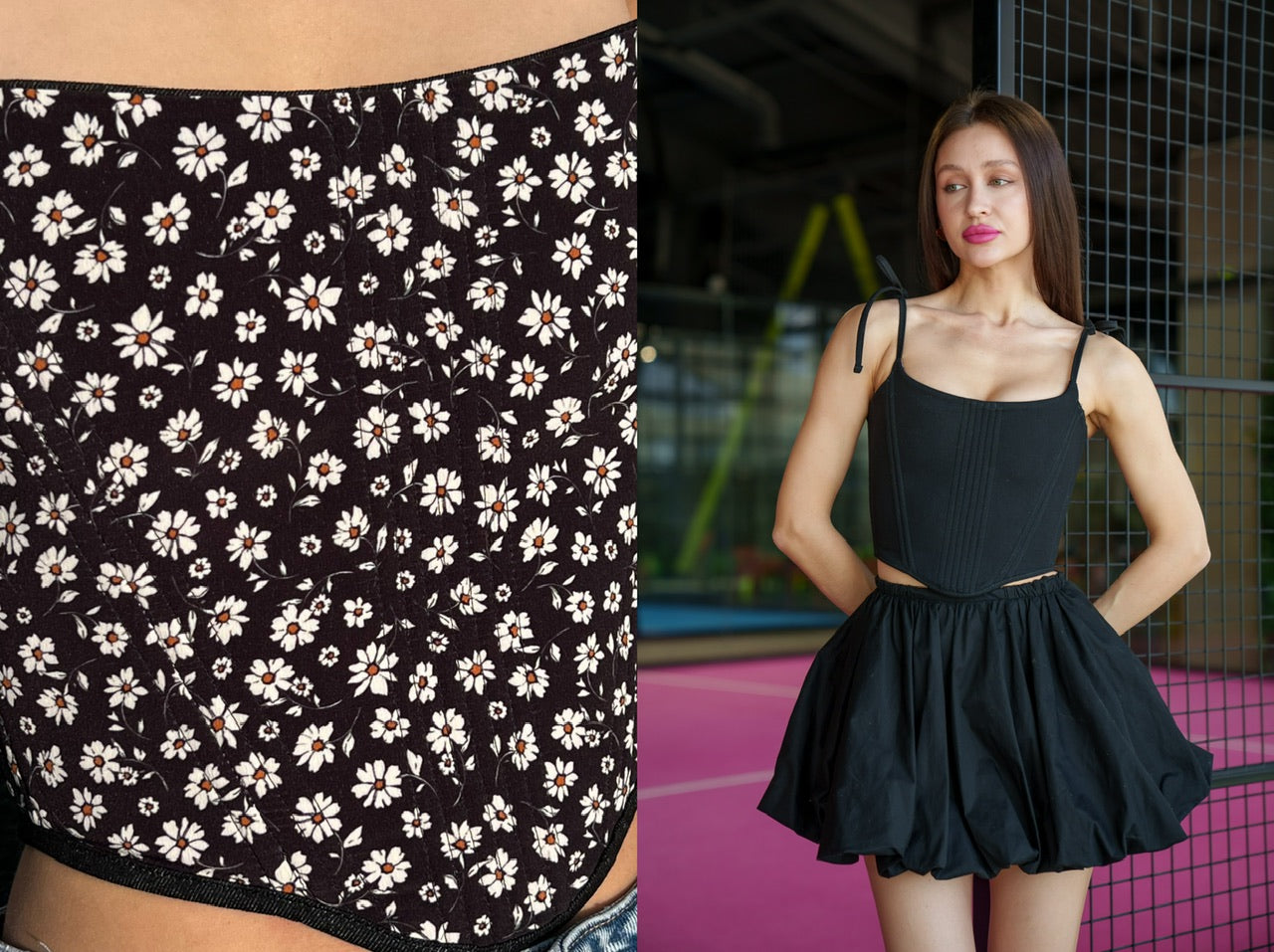 Reversible Summer Corset Top – Cotton & Denim